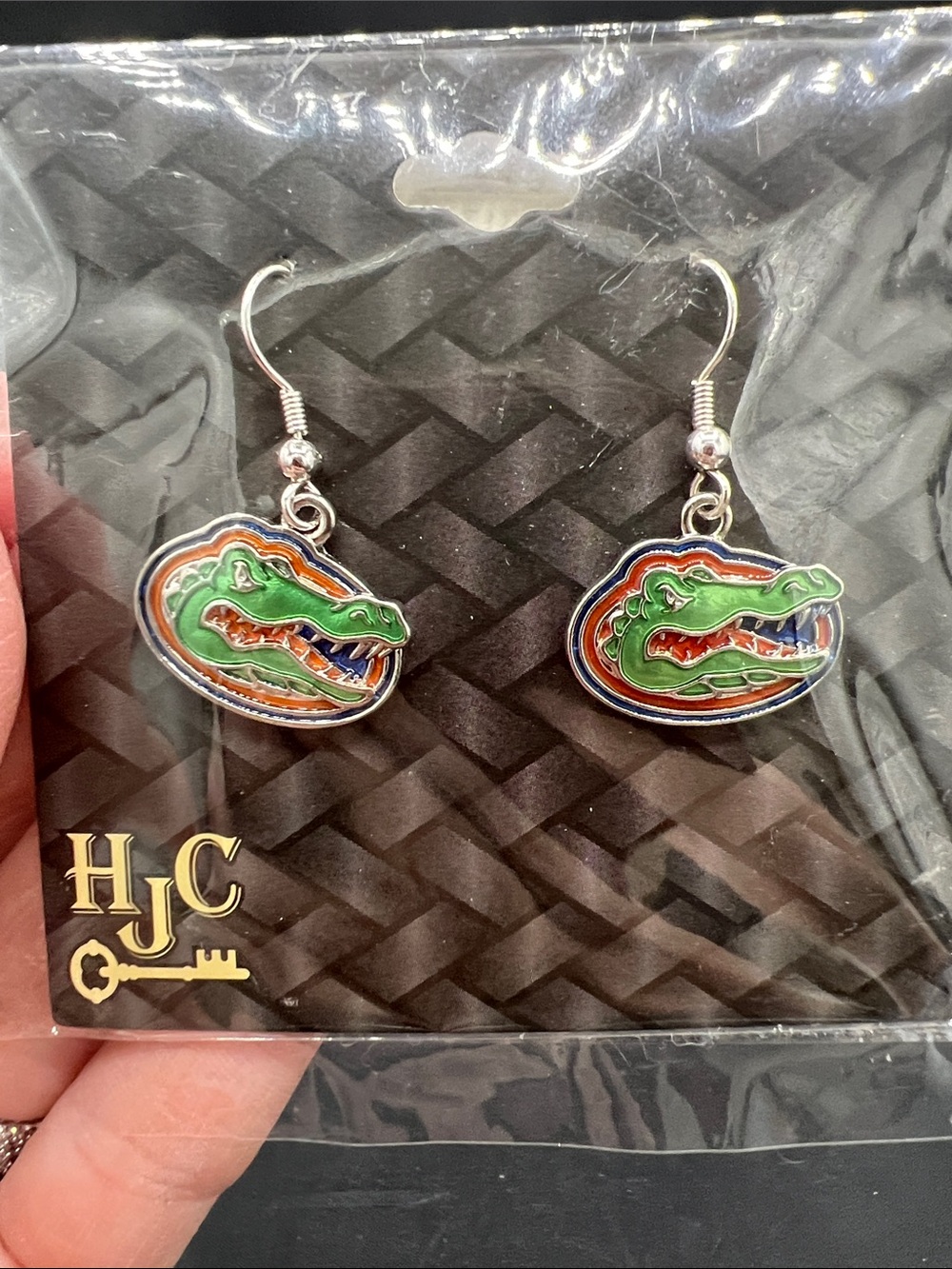 University of Florida Gators Alligator Drop Earrings with Orange & Blue